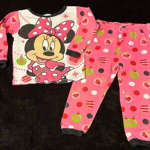 Disney Minnie Mouse Christmas Pajamas Girls Size 4t